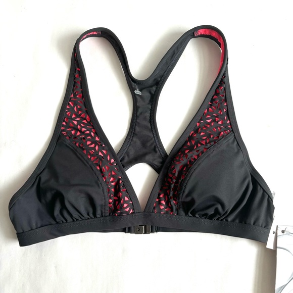 Oakley O-Laser Cut Triangle Brazilian 2 Piece Top Bottom Bikini Set Gray Small - Picture 5 of 17